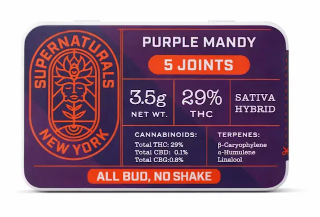 Supernaturals | Preroll | 5pk | 3.5g | Purple Mandy