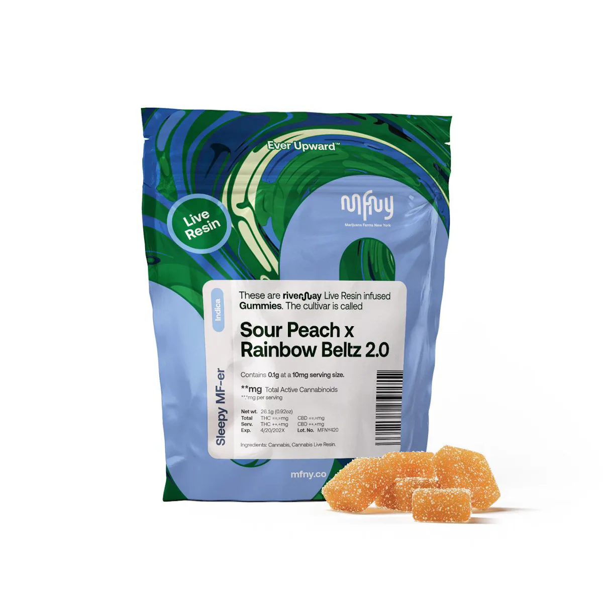 MFNY | Gummy | Live Rosin Sour Peach x Rainbow Beltz | 10pk | 100mg