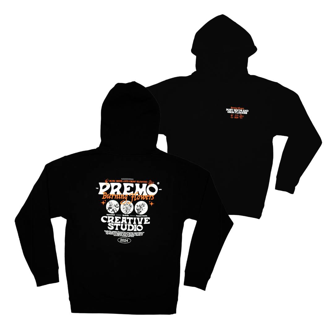 Burning Hoodie Black