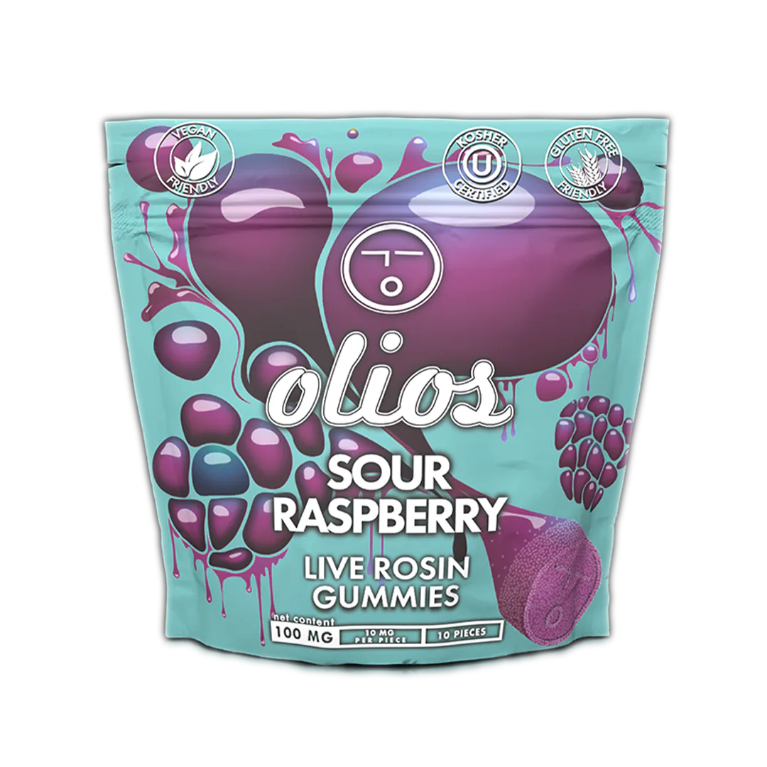 Olio | Gummy | 100mg | Live Rosin Sour Raspberry