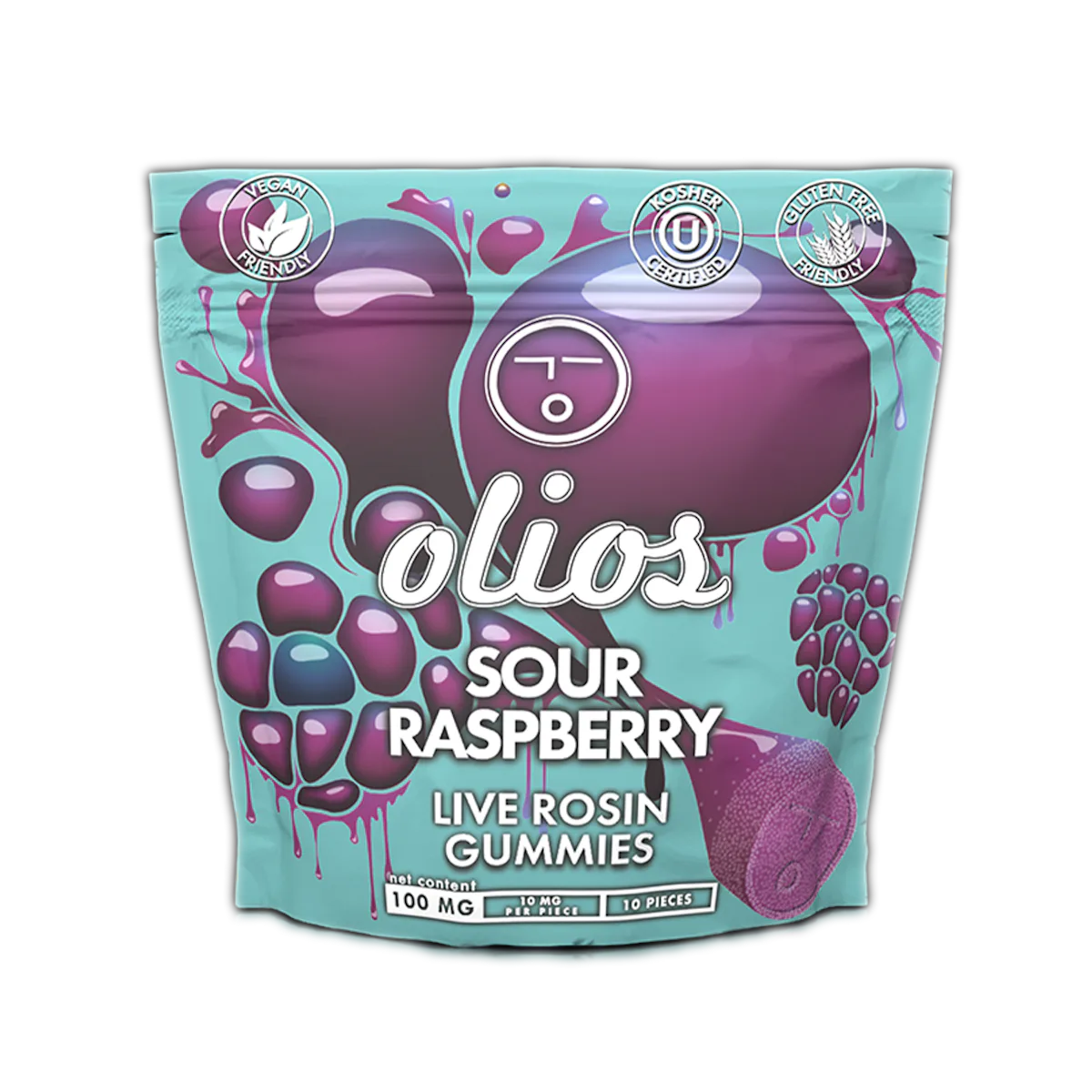 Olio | Gummy | 100mg | Live Rosin Sour Raspberry