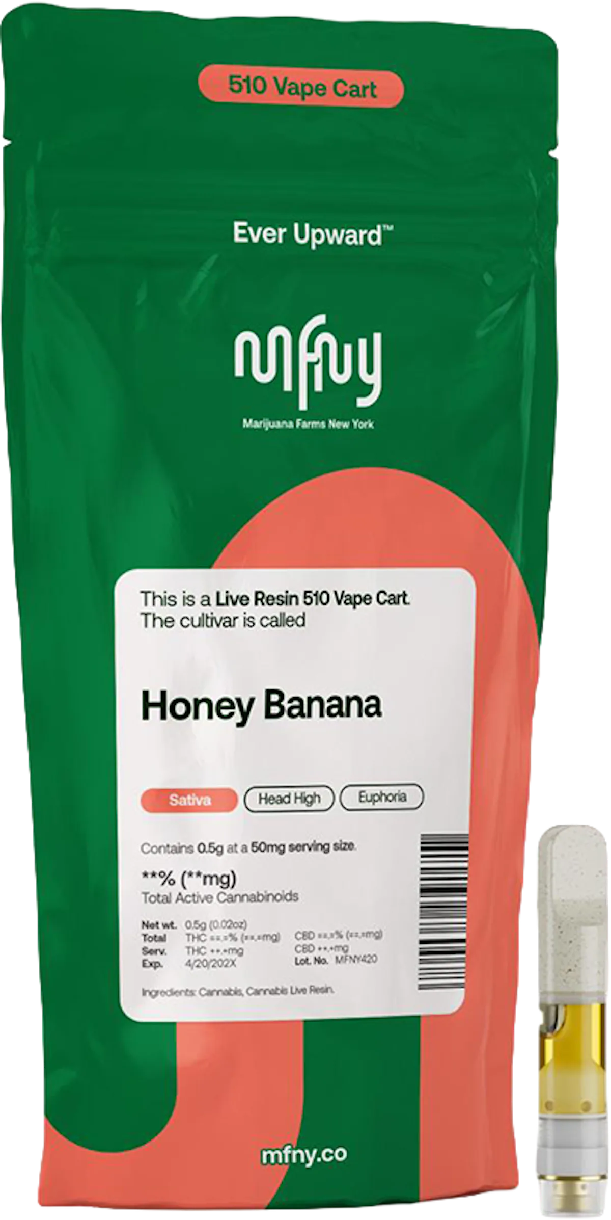 MFNY | Vape | .5g Cart | Live Resin Honey Banana