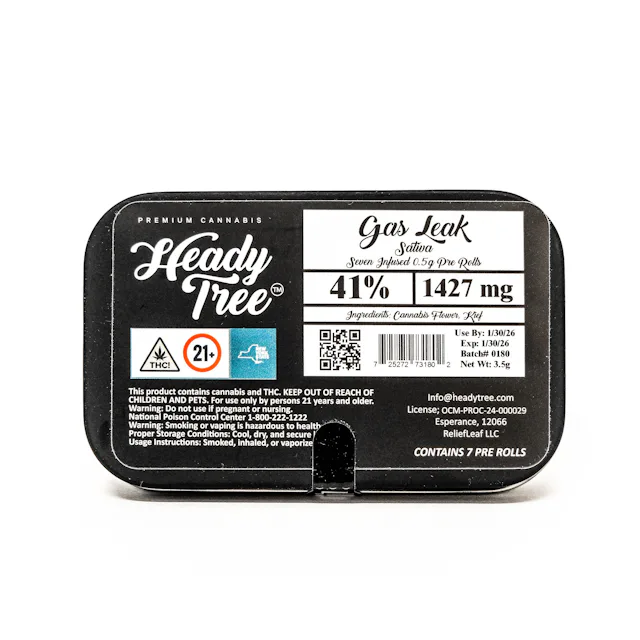 Heady Tree | Preroll | 7pk | 3.5g | Kief Infused Shorty’s Gas Leak