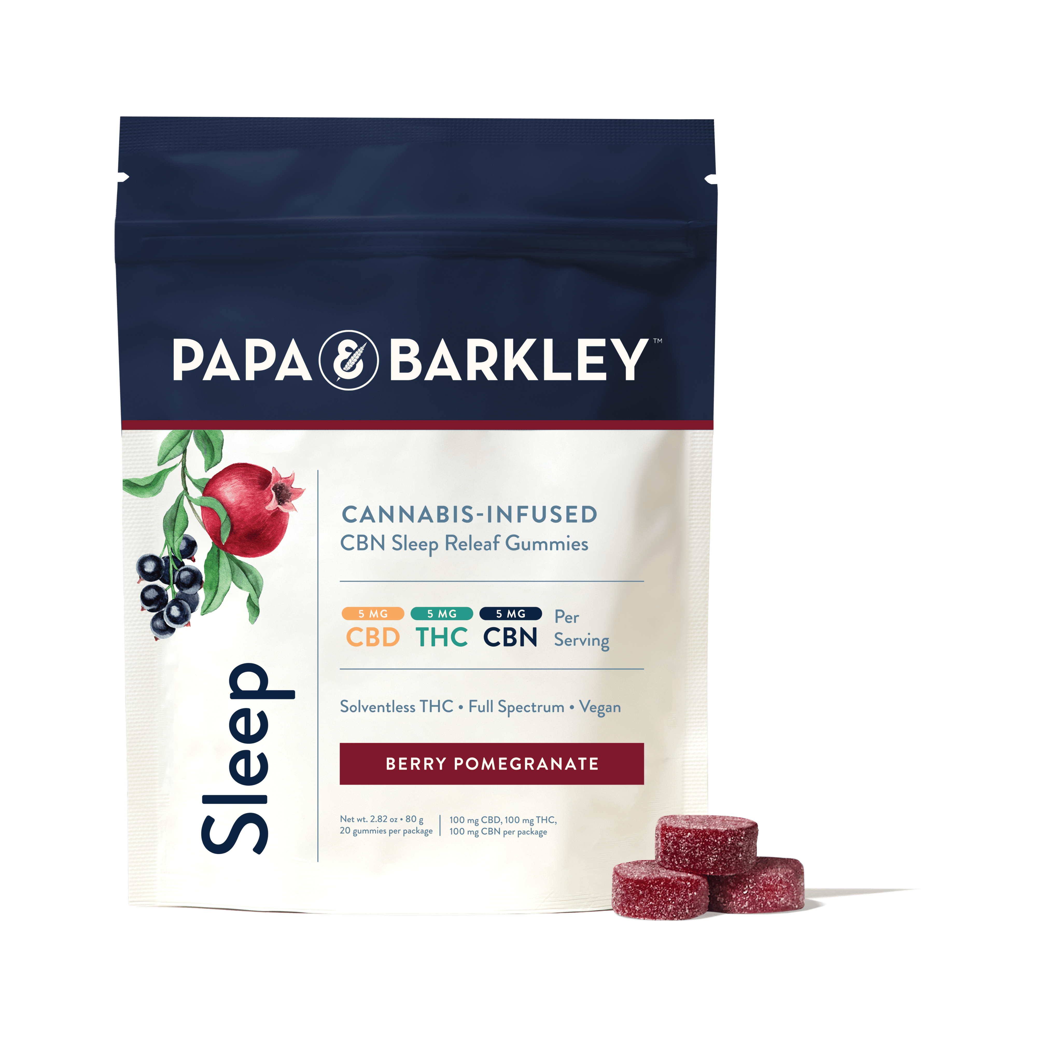 Berry Pomegranate - 1:1:1 CBN:THC:CBD Sleep Releaf Gummy