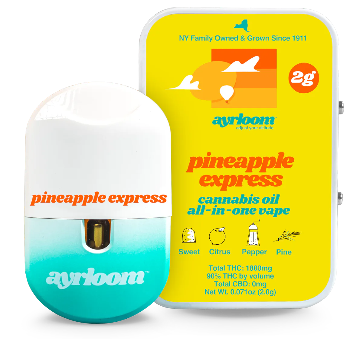Ayrloom | Vape | 2g AIO | Pineapple Express