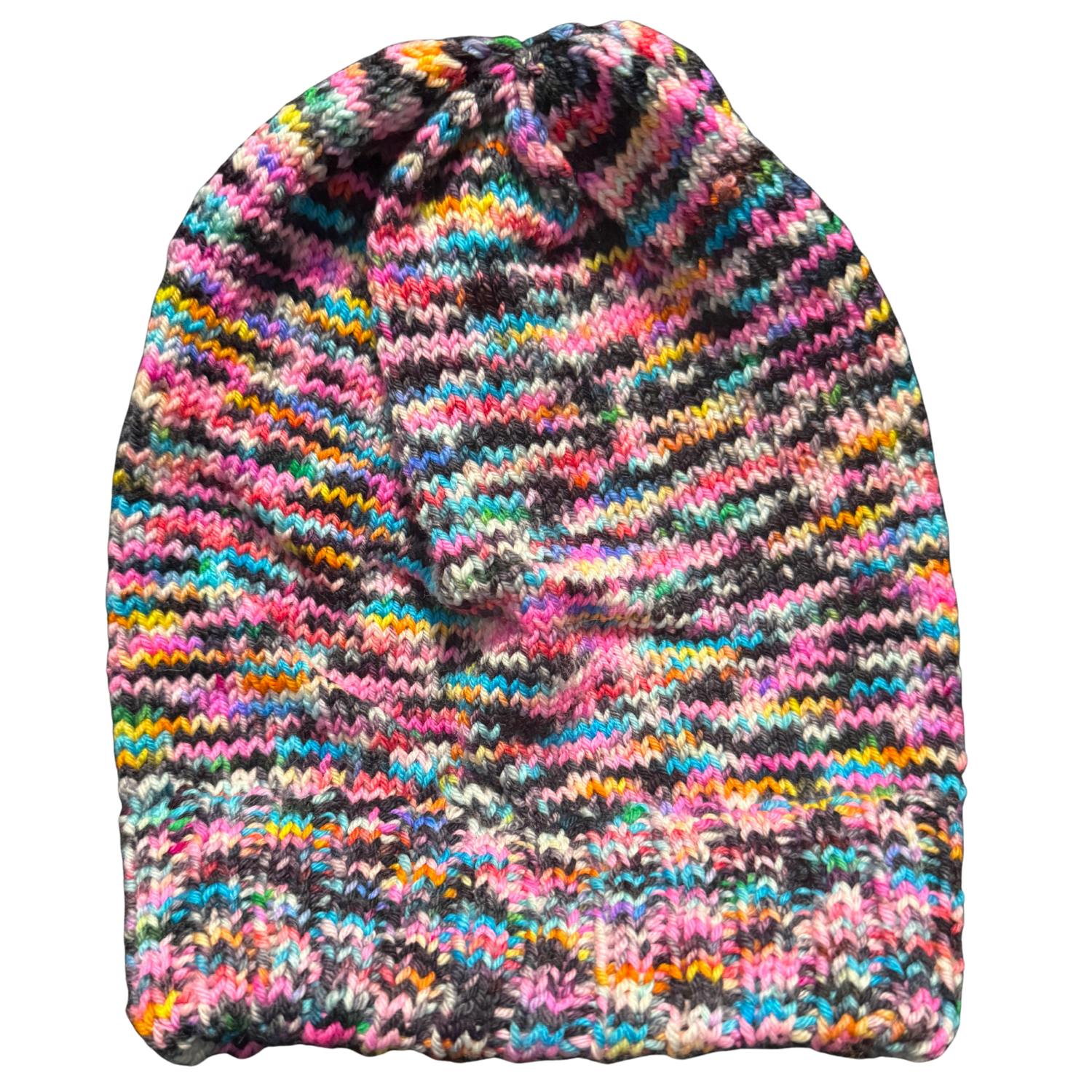 Black W/ Neon Pink Blue And Orange Striped