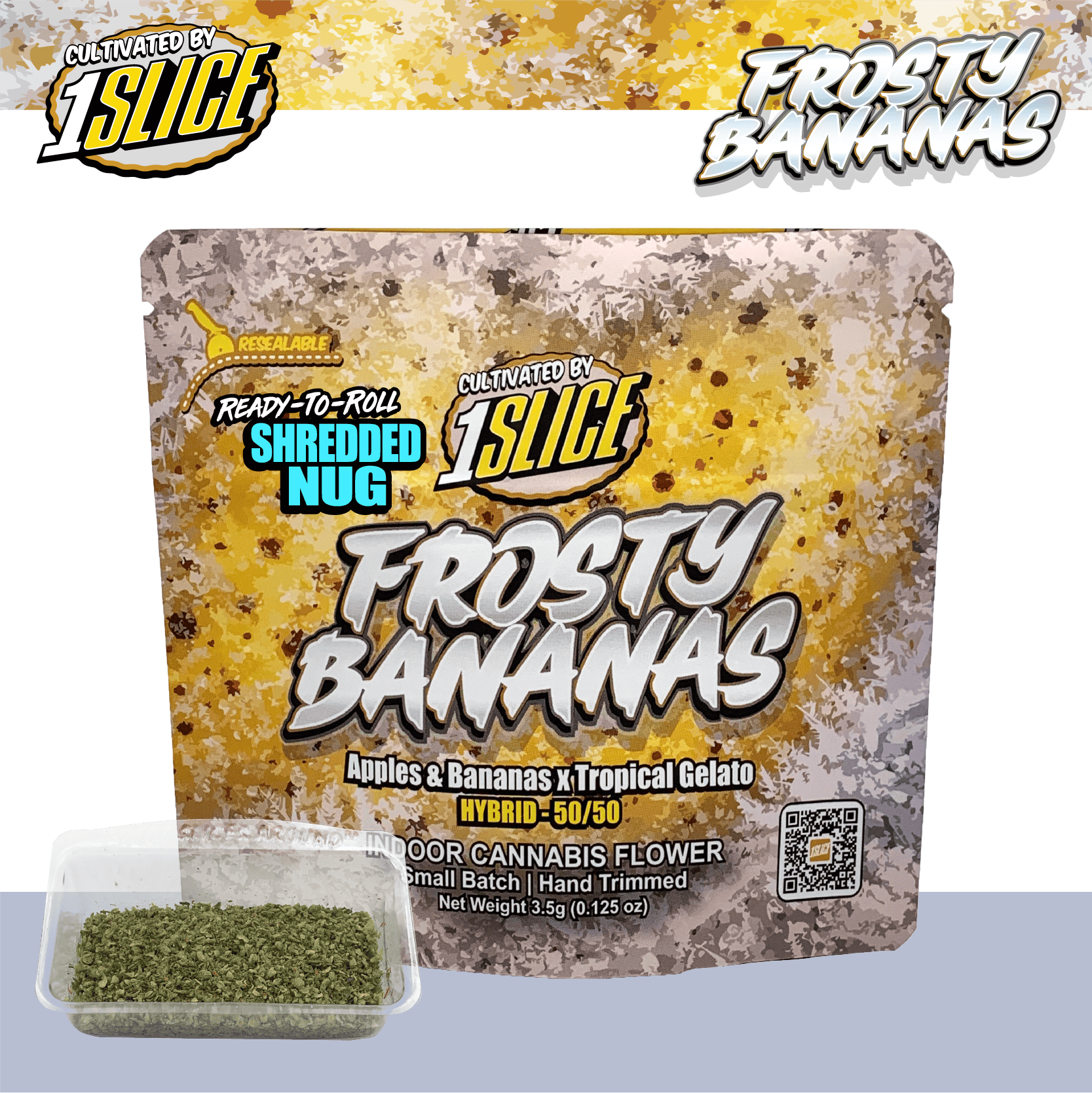 1Slice | Frosty Bananas | 3.5g Indoor Shredded Nug - 1/8oz in Queens