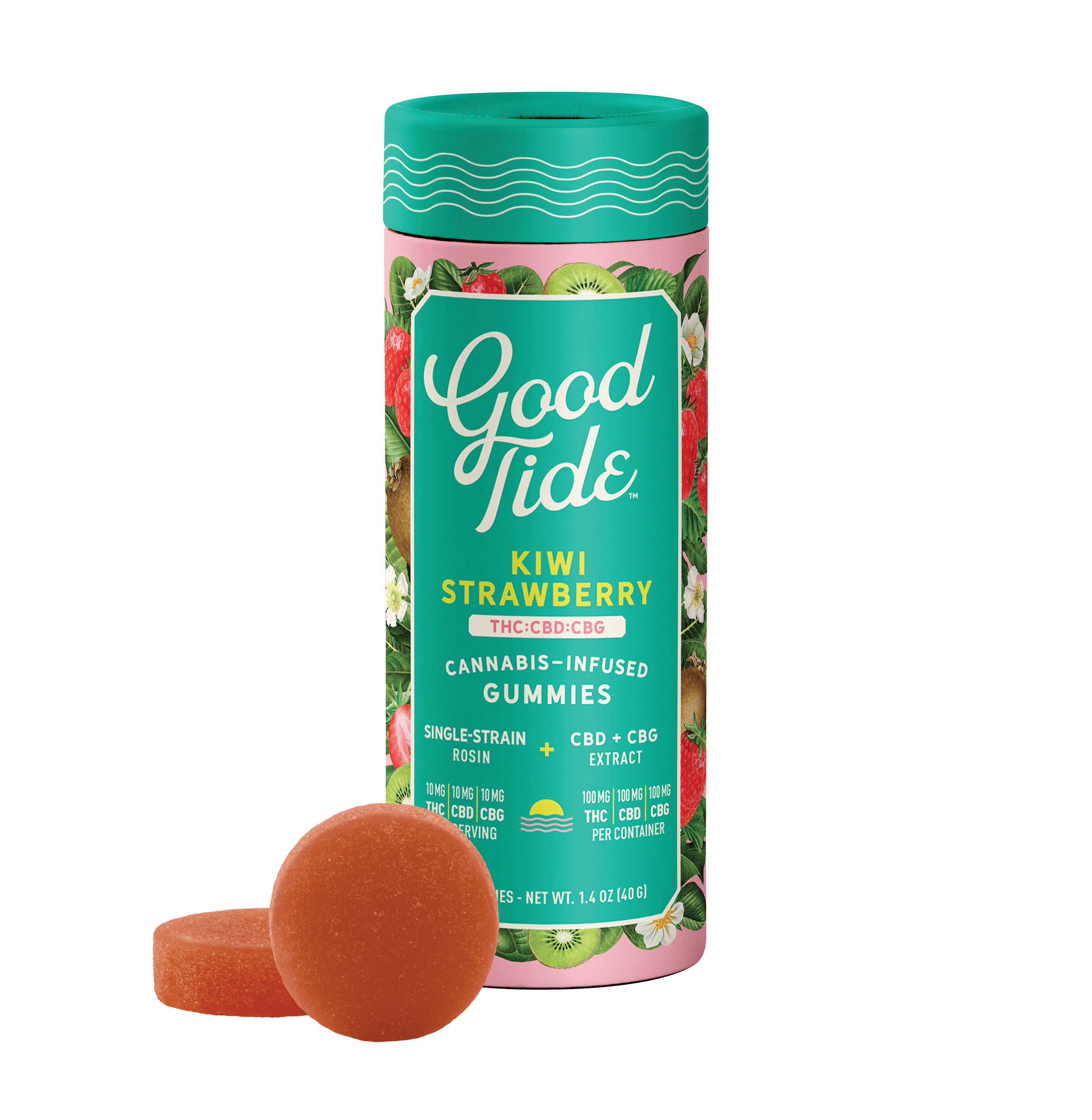 Kiwi Strawberry (THC:CBD:CBG 1:1:1) Rosin Gummies
