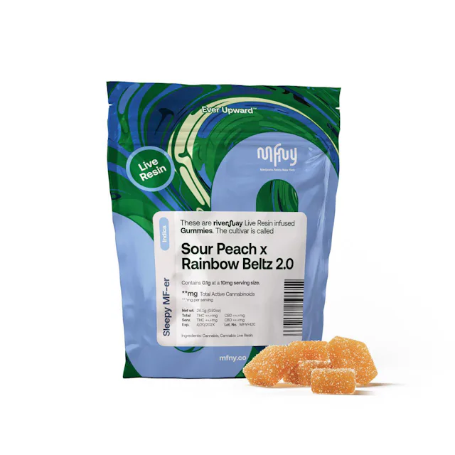 MFNY | Gummy | Live Rosin Sour Peach x Rainbow Beltz | 10pk | 100mg