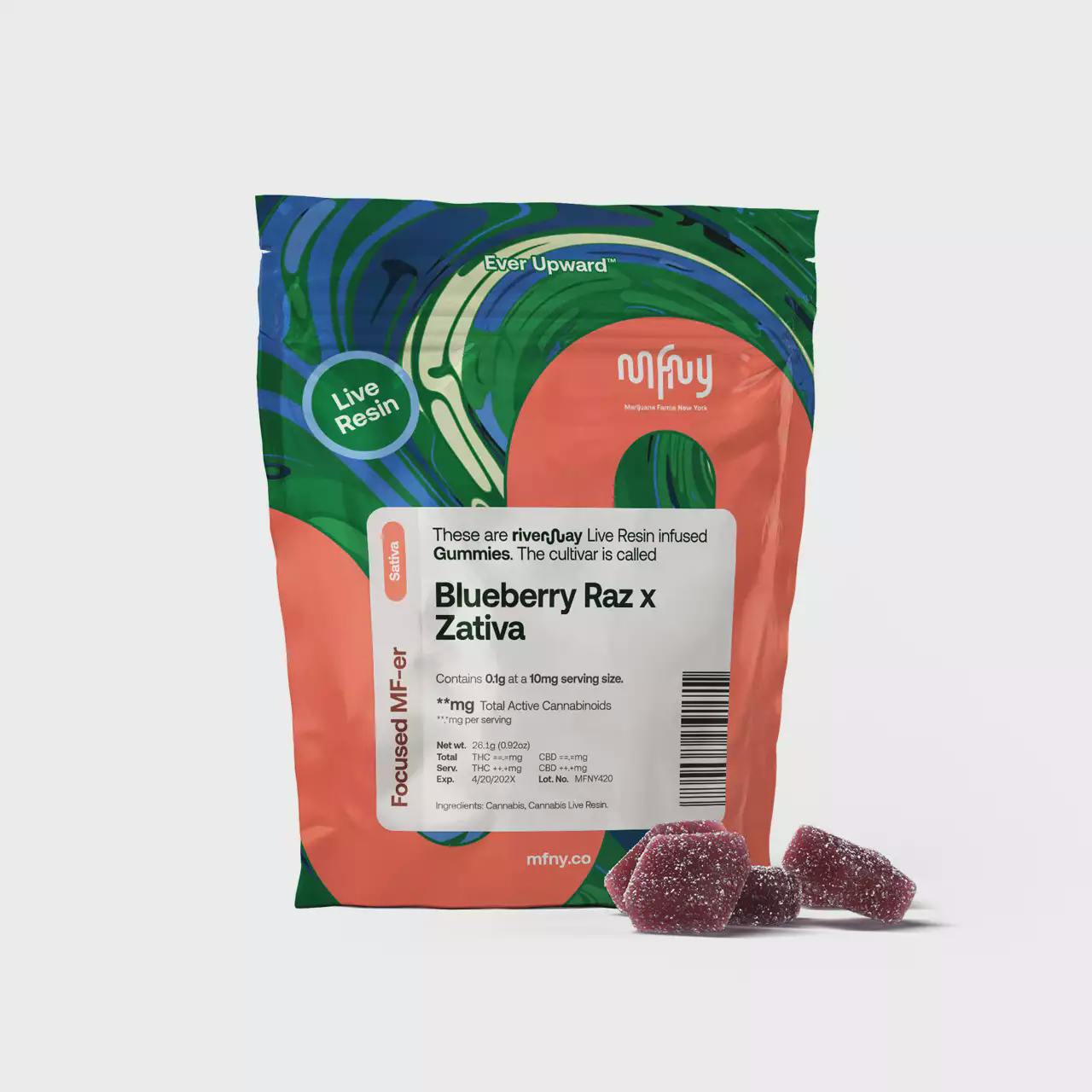 Blueberry Raz x Zativa Live Resin Gummies