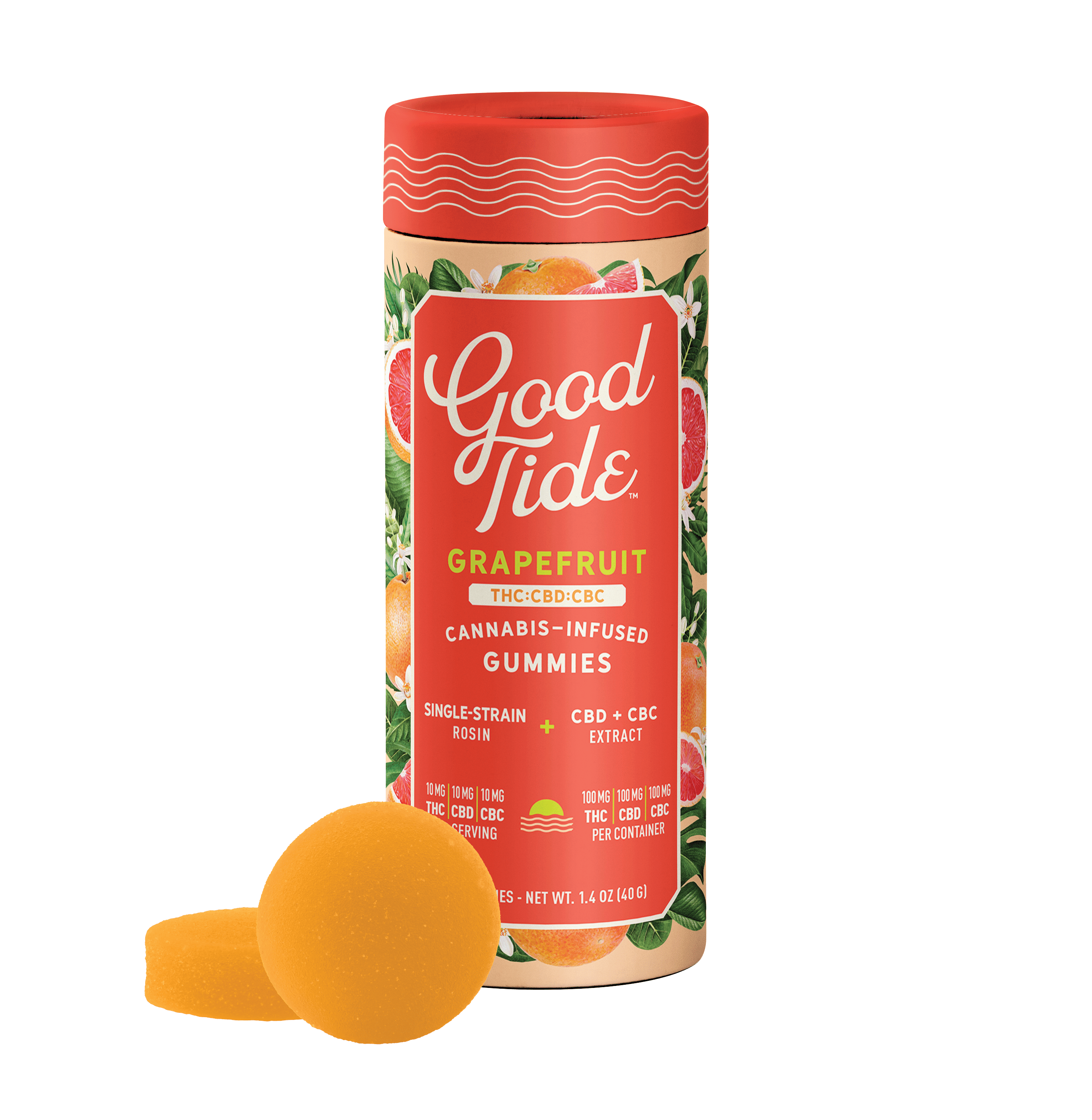 Grapefruit (THC:CBD:CBC 1:1:1) Rosin Gummies
