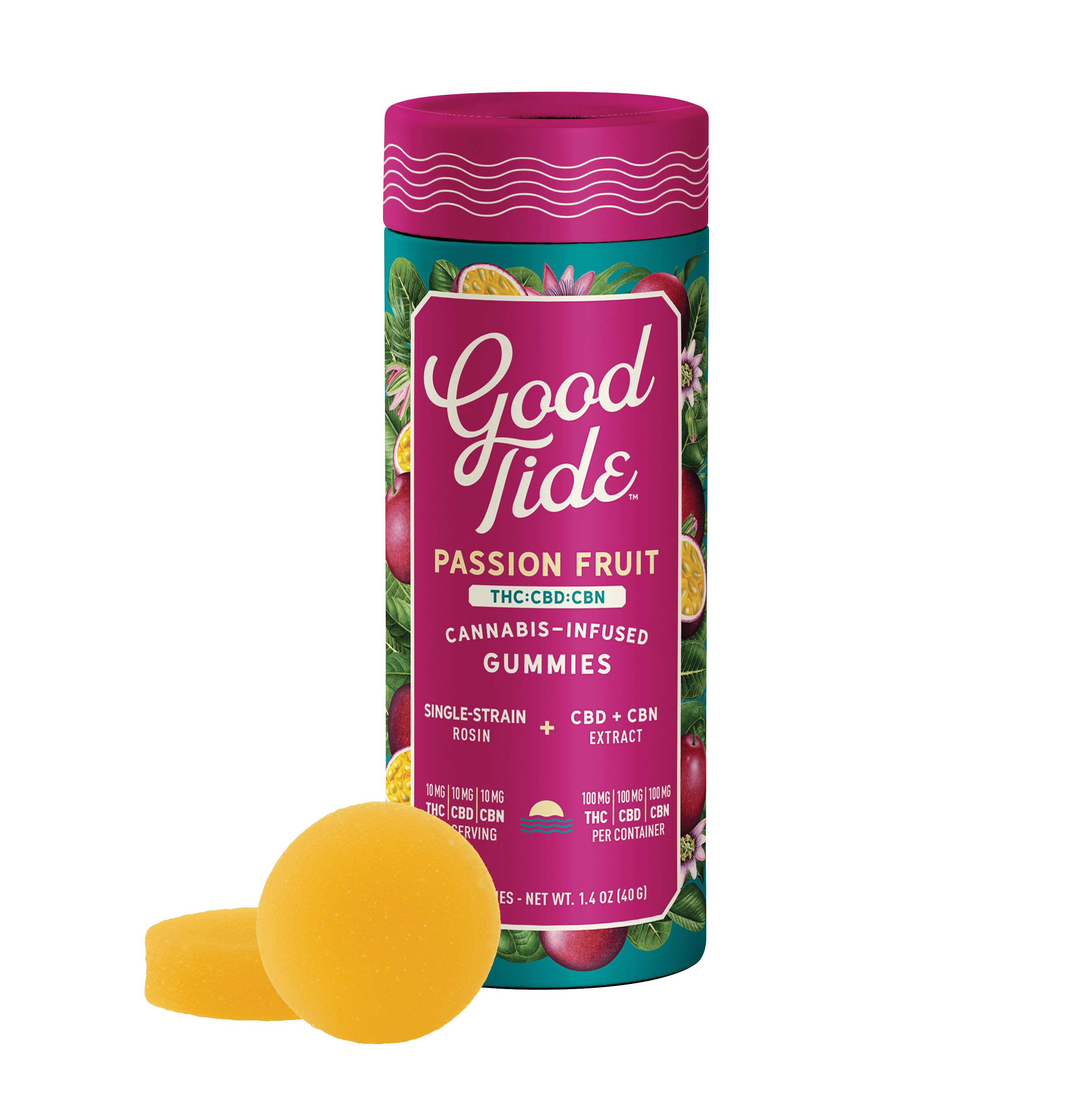 Passion Fruit (THC:CBD:CBN 1:1:1) Rosin Gummies