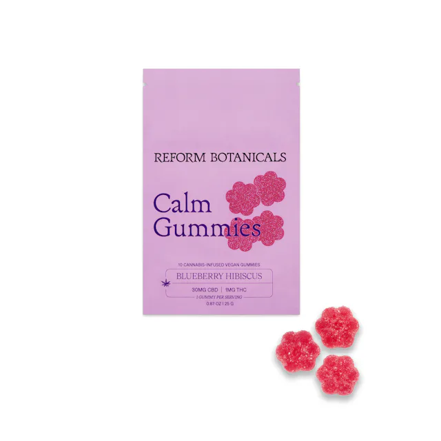 Reform Botanicals | CBD | 10pk | Calm - Blueberry Hibiscus | 1mg THC : 25mg CBD