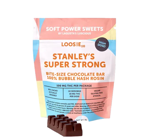 Soft Power Sweets | Edibles | 100mg | Stanley’s Super Strong Bubble Hash Rosin Chocolate