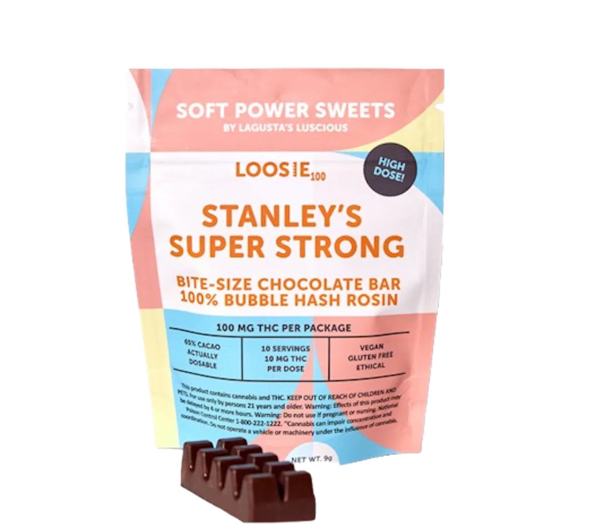 Soft Power Sweets | Edibles | 100mg | Stanley’s Super Strong Bubble Hash Rosin Chocolate