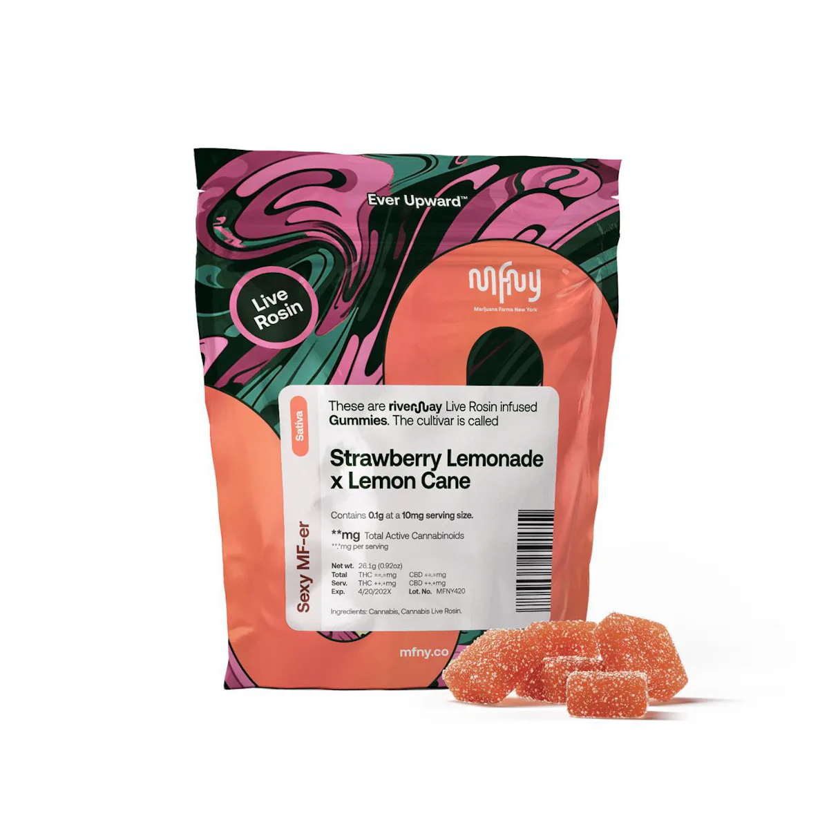 MFNY | Gummy | 10pk | 100mg | Live Rosin Strawberry Lemonade x Lemon Cane