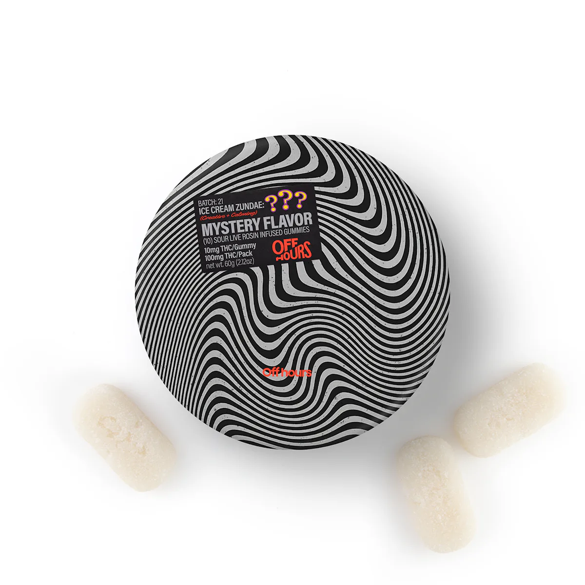Off Hours | Gummy | 10pk | 100mg | Live Rosin Ice Cream Zundae "Mystery Flavor"