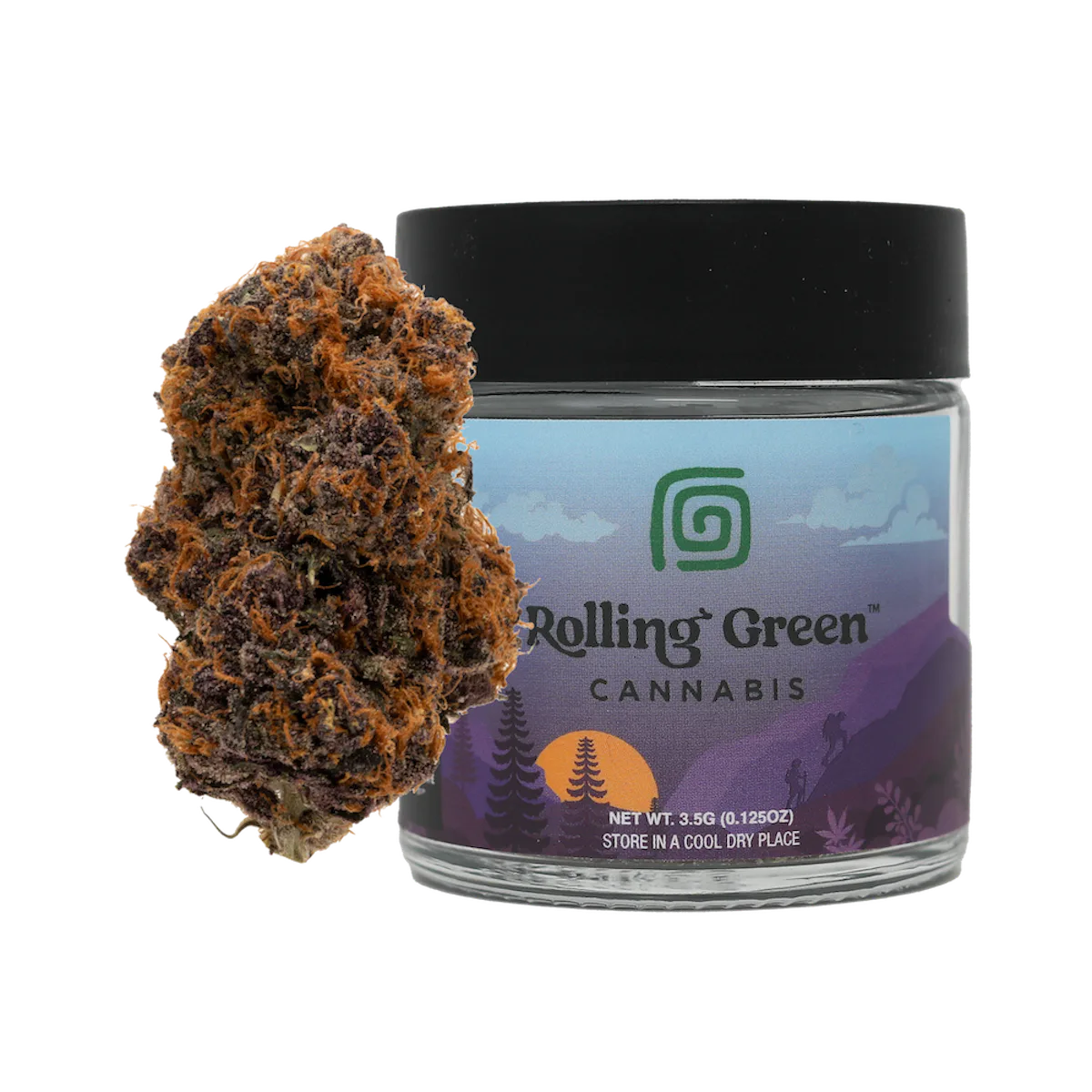 Rolling Green | Flower | Premium Jar | 3.5g | Midnight Orgy