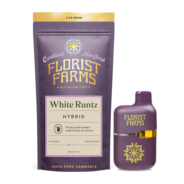 Florist Farms | Vape | 1g AIO Tank | Live Resin White Runtz