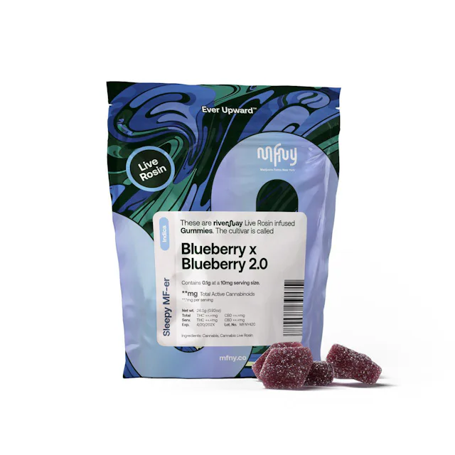 MFNY | Gummy | 10pk | 100mg | Live Rosin Blueberry x Blueberry 2.0