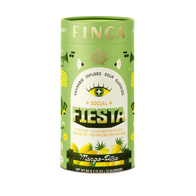 Finca | Gummy | 10pk | 100mg | SOCIAL Fiesta Mango Pina 1:1 THC:CBG