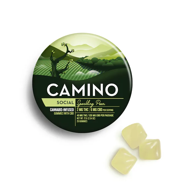 Camino | Gummy | 20pk | 40mg THC 120mg CBD | SOCIAL Sparkling Pear