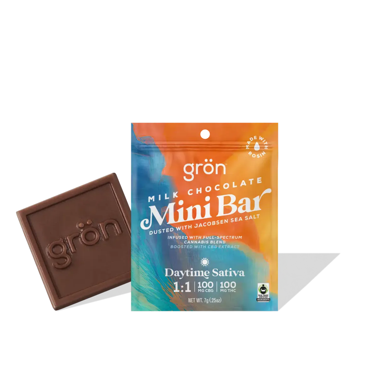 Gron | 100mg | 1:1 | Mini Milk Chocolate Bar - Daytime Sativa