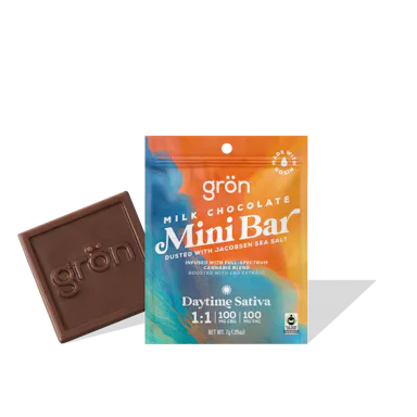 Gron | 100mg | 1:1 | Mini Milk Chocolate Bar - Daytime Sativa