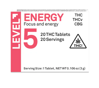 LEVEL 5 | 20pk | 100mg |1:1:1 (THC:THCV:CBG) Energy