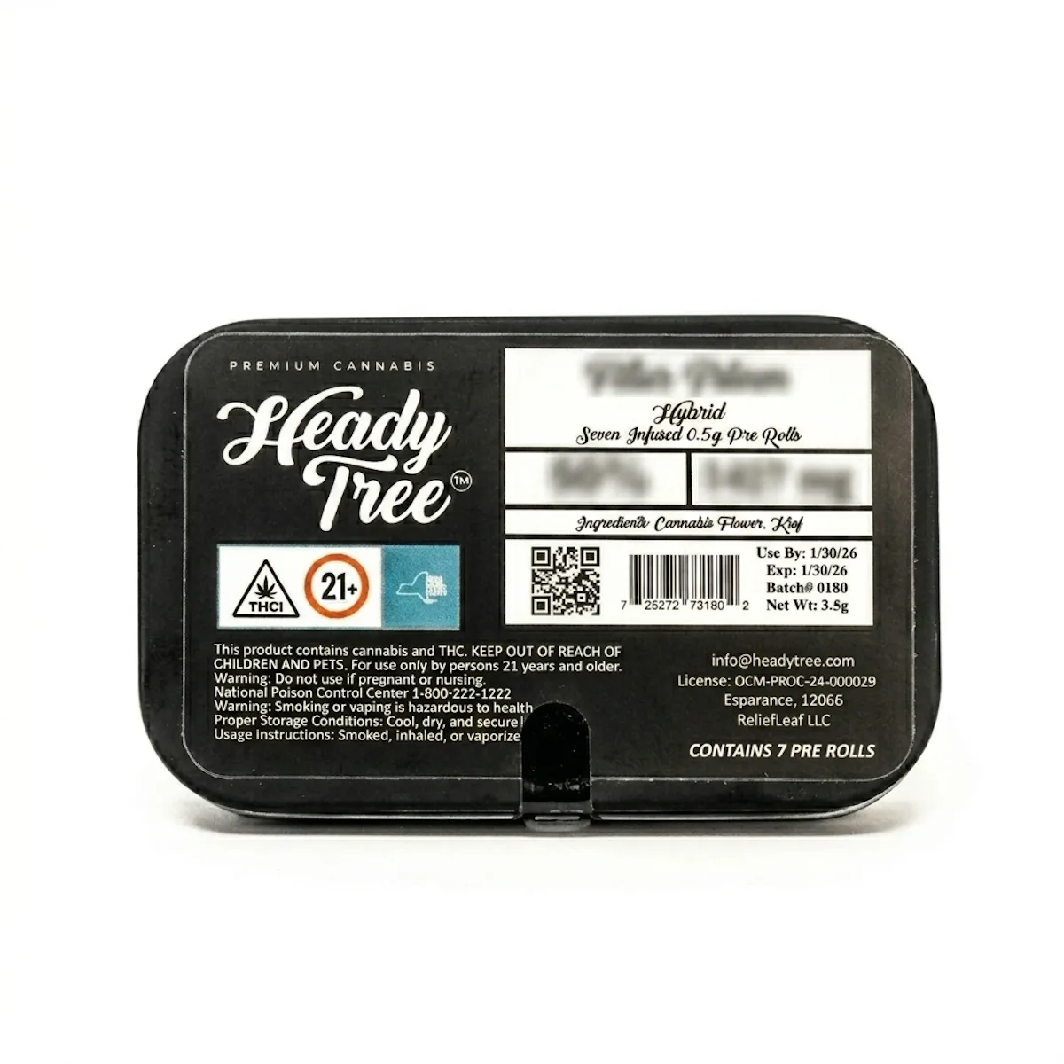Heady Tree | Preroll | 7pk | 3.5g | Hash Infused Shorty’s Mango Smoothie
