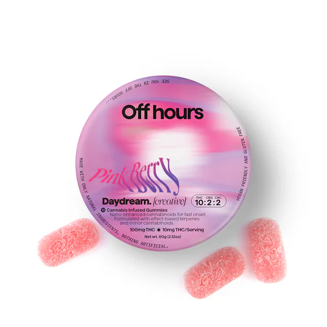 Off Hours | Gummy | 10pk | 100mg | Daydream - Pink Berry (THC:CBG:CBC)