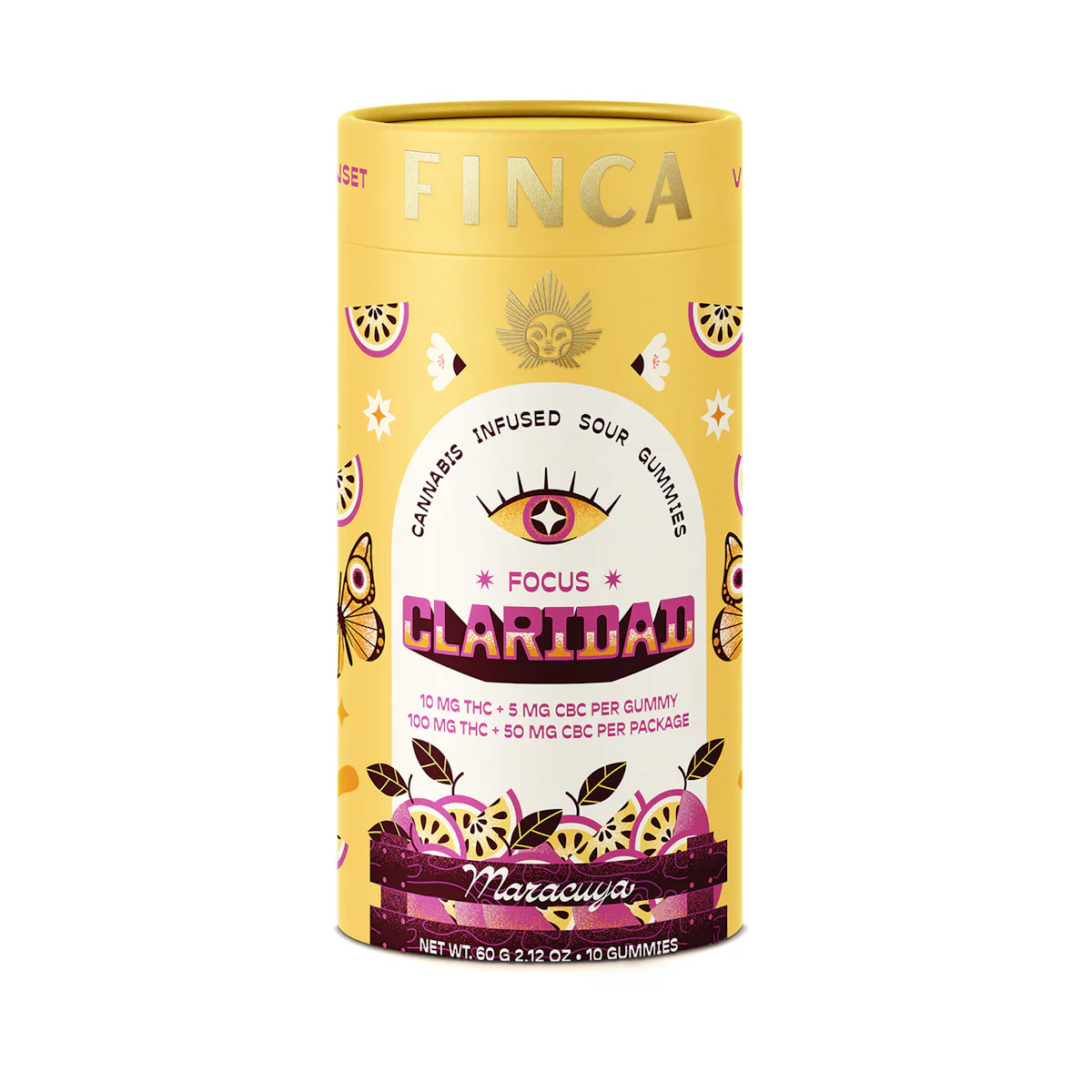 Finca | Gummy | 10pk | 100mg | FOCUS Claridad Passion Fruit 2:1 THC:CBC