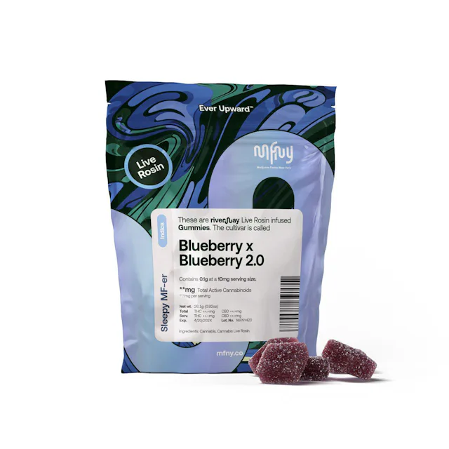 MFNY | Gummy | 10pk | 100mg | Live Rosin Blueberry x Blueberry 2.0