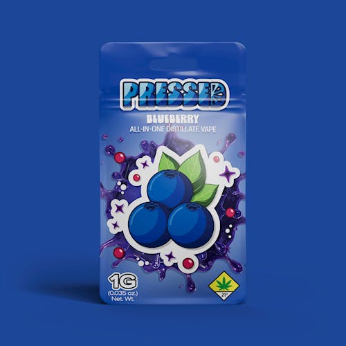 PB – Blueberry / (Pressed) Distillate AIO Disposable