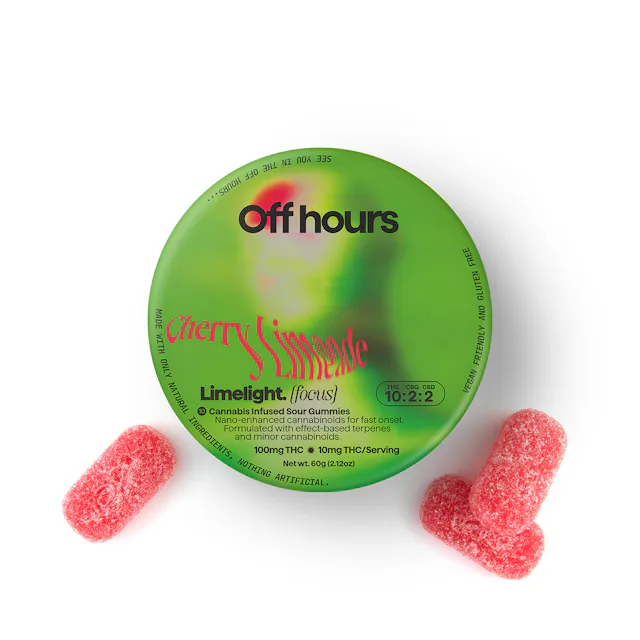 Off Hours | Gummy | 10pk | 100mg | LIMELIGHT Cherry Limeade (THC:CBG:CBD)
