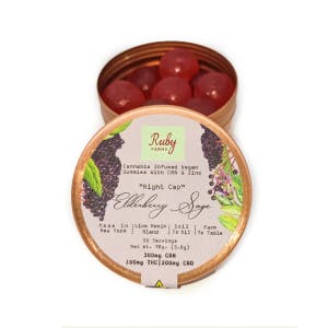 Gummies · 5mg 20pk · 1:2:3 THC:CBD:CBN · Elderberry Sage by Ruby Farms