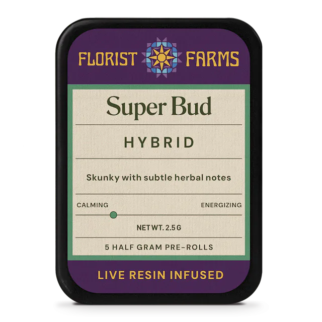 Florist Farms | Preroll | 5pk | 2.5g | Live Resin Infused Super Bud