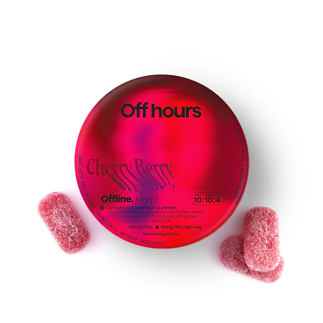 Off Hours | Gummy | 10pk | 100mg | OFFLINE Cherry Berry (THC:CBN:CBD)