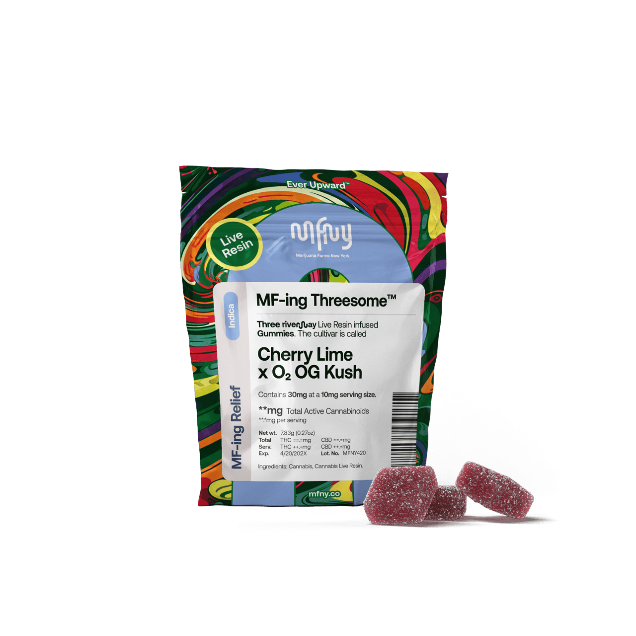 Live Resin Gummies · 10mg 3pk · Cherry Lime X O2 OG Kush by MFNY