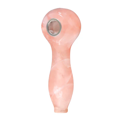 Gemstone Spoon Pipe - Rose Quartz