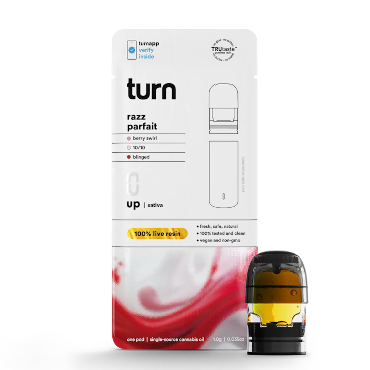 Turn | Vape | 1g Pod | Live Resin Razz Parfait