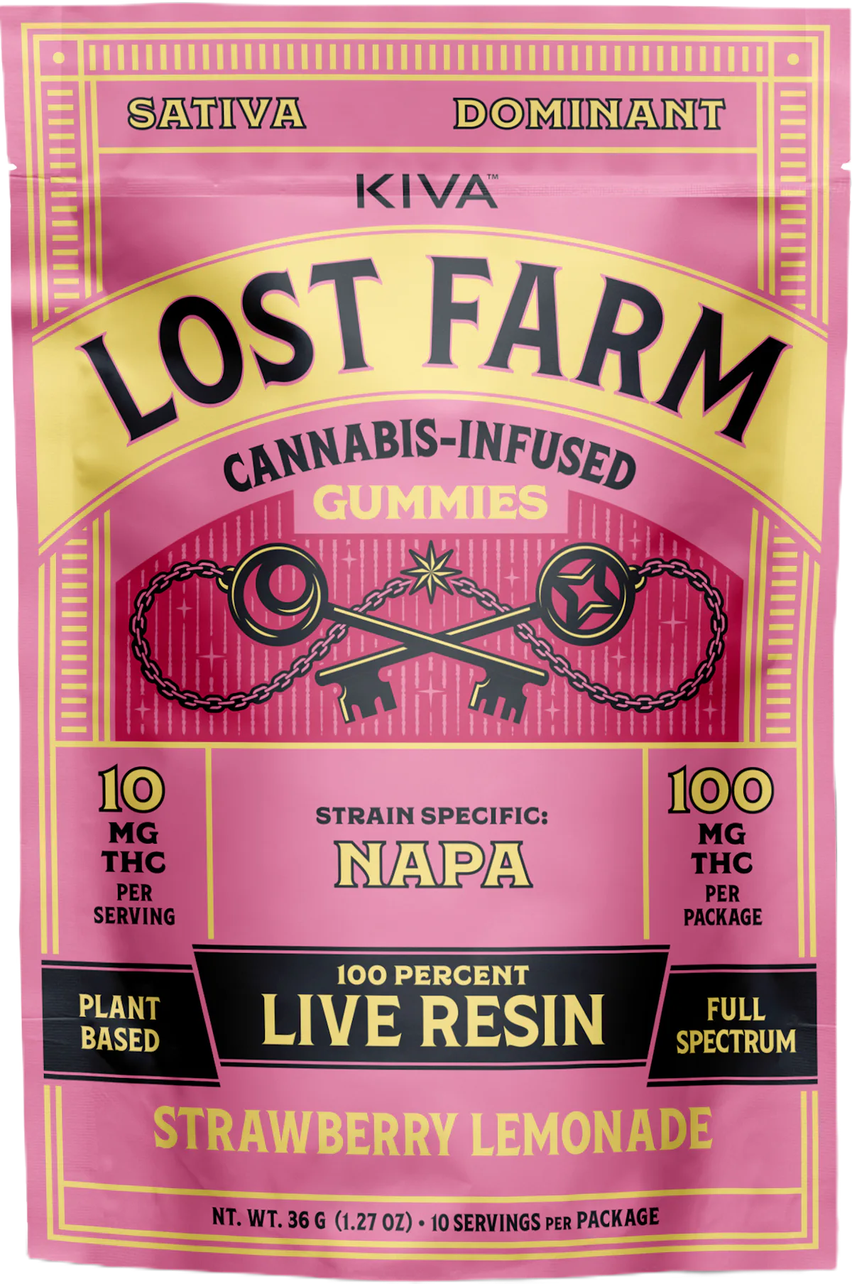 Lost Farm | Gummy | 10pk | 100mg | Live Resin Napa x Strawberry Lemonade