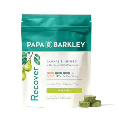 Papa & Barkley | Gummy | 20pk | 100mg | 1:1:1 | Recover | Pear Apple (THC:CBD:CBG)