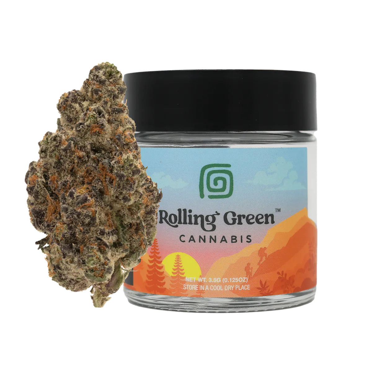 Rolling Green | Flower | Standard Jar | 3.5g Glitter Bomb