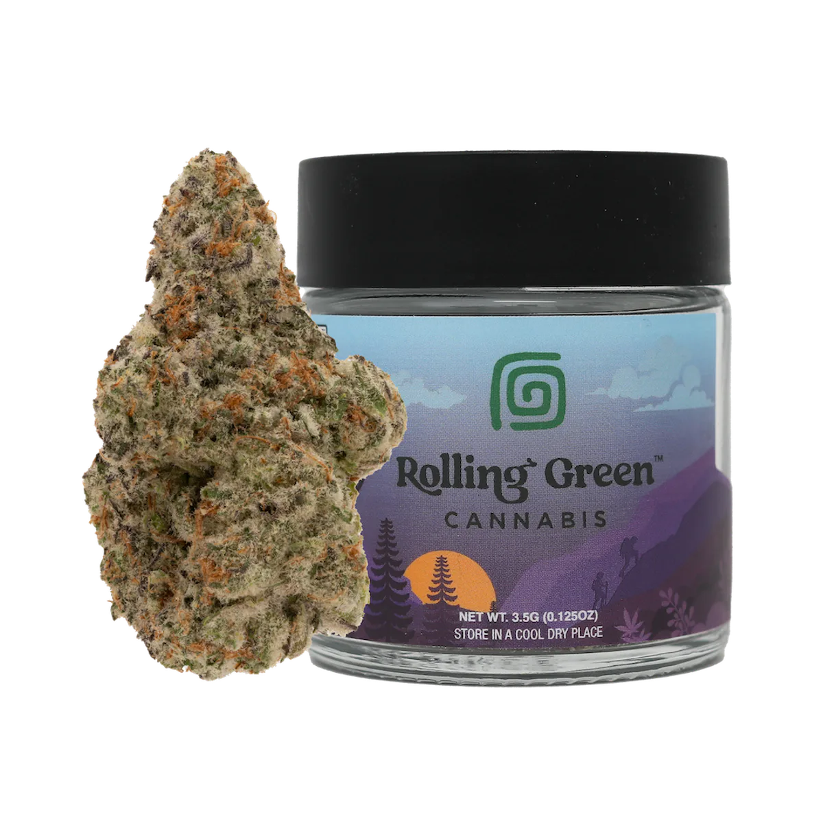 Rolling Green | Flower | Premium Jar | 3.5g | Mac Flurry