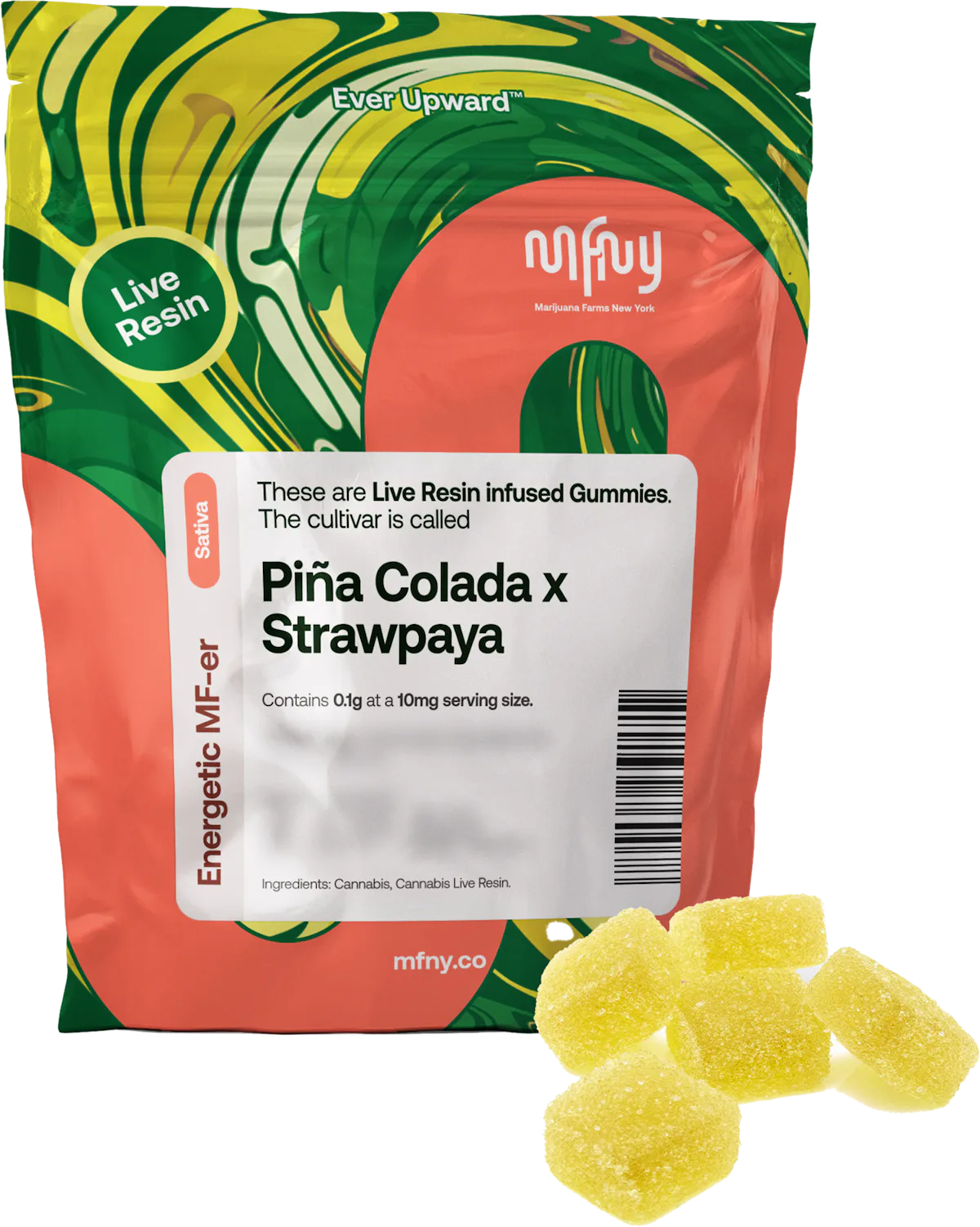 MFNY | Gummy | 10pk | 100mg | Live Resin Pina Colada x Strawpaya