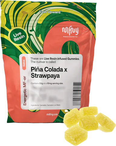 MFNY | Gummy | 10pk | 100mg | Live Resin Pina Colada x Strawpaya