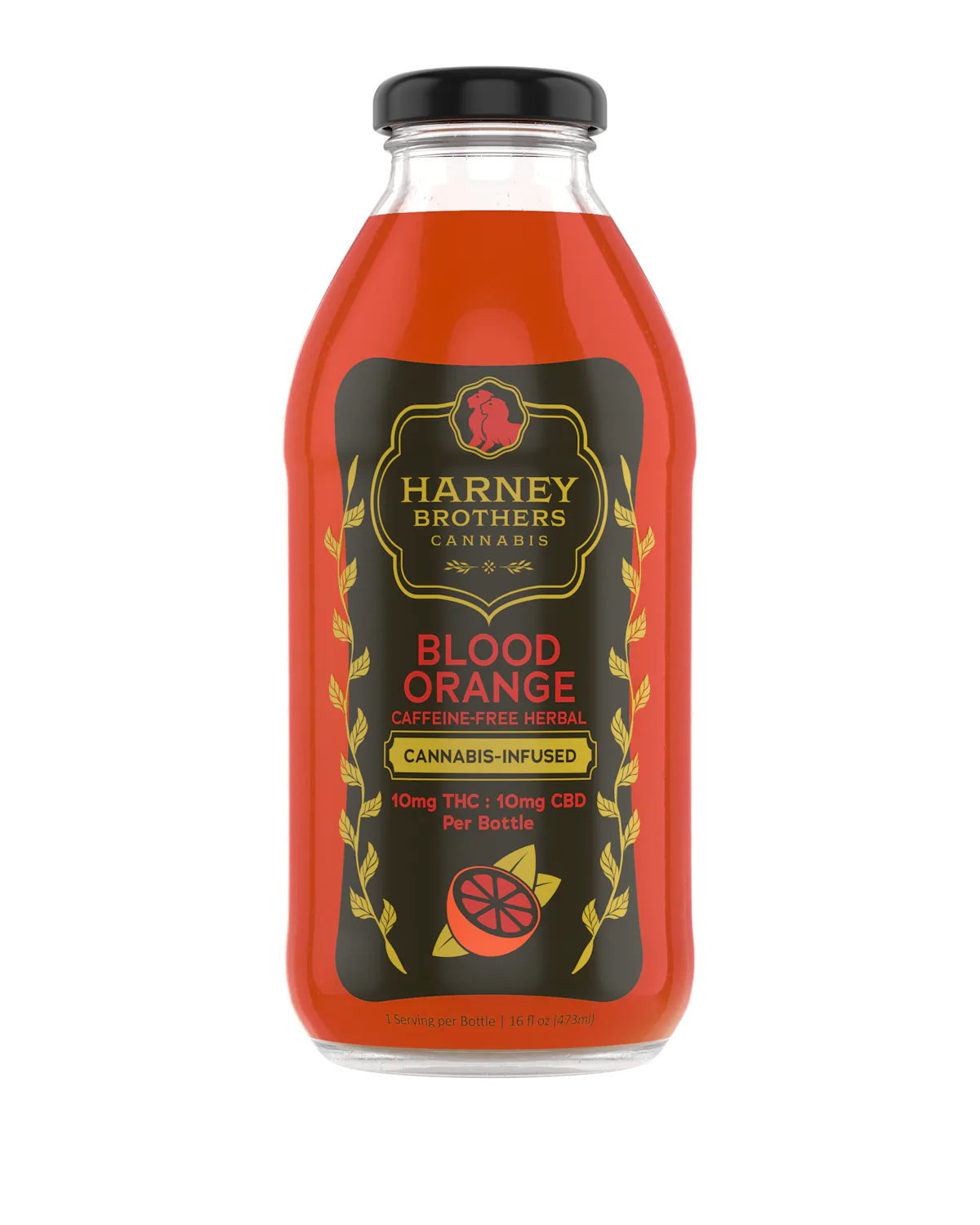Harney Brothers | Glass Beverage | 10mg THC : 10mg CBD | Blood Orange Tea