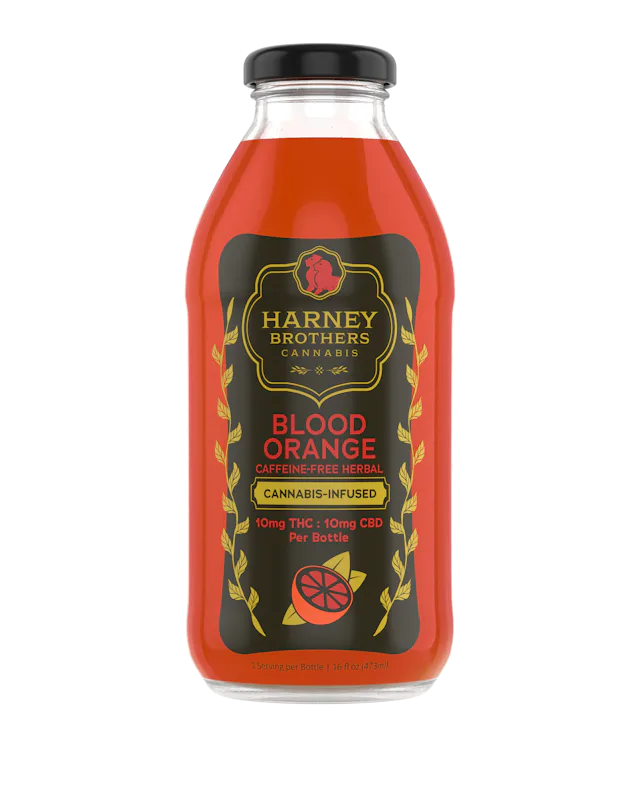 Harney Brothers | Glass Beverage | 10mg THC : 10mg CBD | Blood Orange Tea