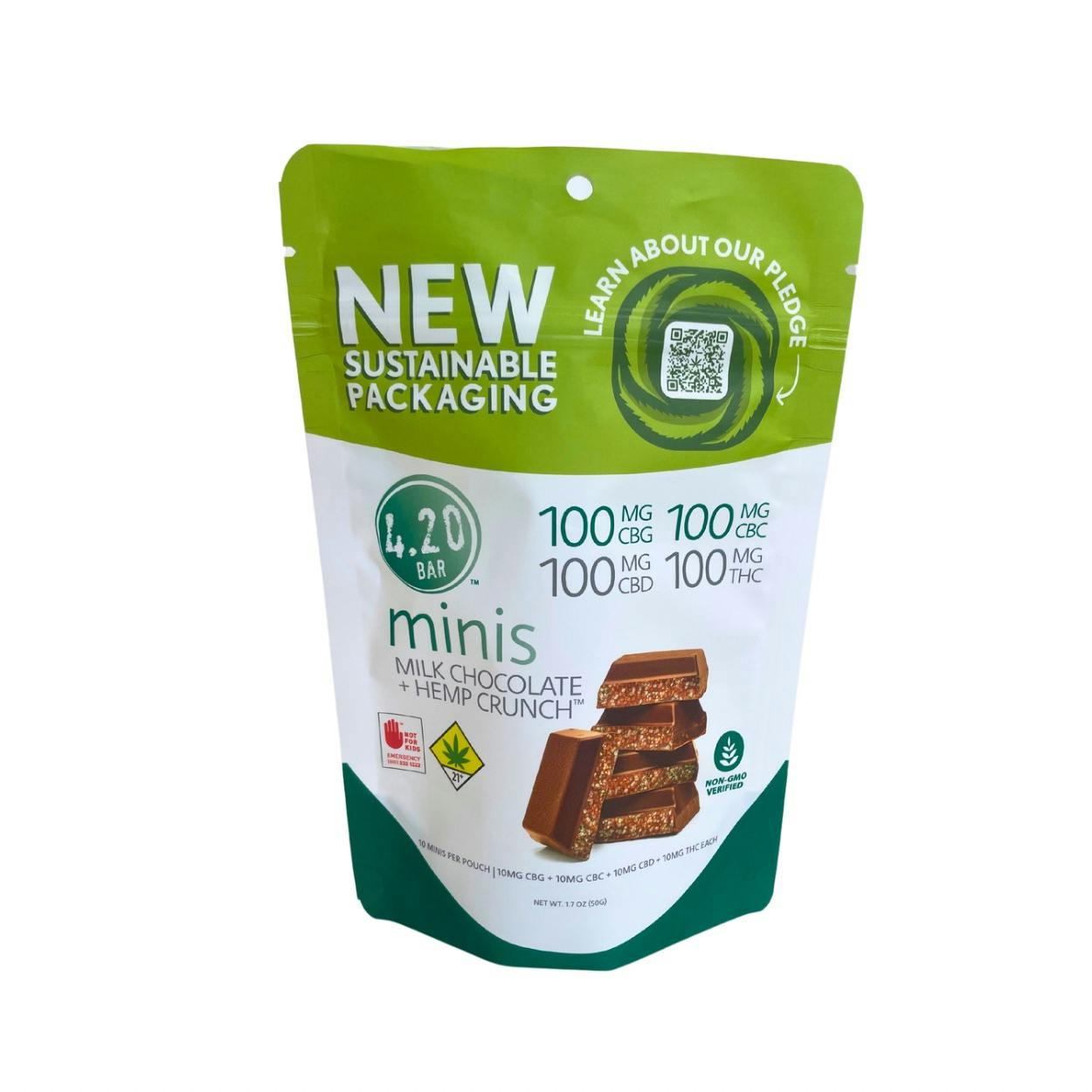 EH - Milk Choc Hemp Crunch 1:1:1:1 CBD,CBC,CBG,THC DOH 100mg